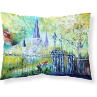 "Caroline's Treasures St Louis Cathedrial Across the Square Fabric Standard Pillowcase MW1217PILLOWCASE, Multicolor"