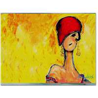 "Caroline's Treasures MW1219PLMT Azalines Earrings Lady Fabric Placemat, Multicolor"