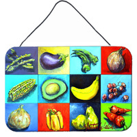 "Caroline's Treasures Mixed Fruits and Vegetables Wall or Door Hanging Prints MW1227DS812, 8"" x 12"", Multicolor"