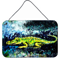 "Caroline's Treasures Sneaky Alligator Wall or Door Hanging Prints MW1233DS812, 8"" x 12"", Multicolor"