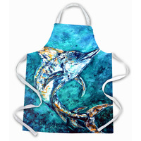 "Caroline's Treasures MW1243APRON American Marlin Apron, Large, Multicolor"