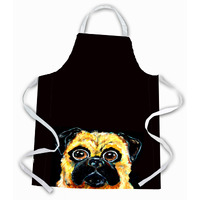 "Caroline's Treasures MW1254APRON Pug It Out Apron, Large, Multicolor"