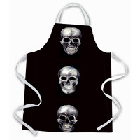 "Caroline's Treasures MW1255APRON Say Cheese Skulls Apron, Large, Multicolor"