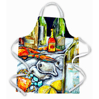 "Caroline's Treasures MW1257APRON Sit A Spell Seafood Crab Boil Apron, Large, Multicolor"