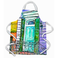 "Caroline's Treasures MW1261APRON The House Next Door Apron, Large, Multicolor"