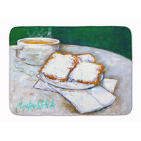 "Caroline's Treasures Breakfast Delight Beignets Machine Washable Memory Foam Mat doormats, Multicolor"