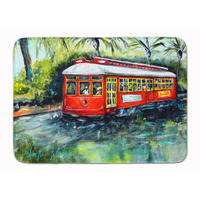 "Caroline's Treasures Little Red Street Car Machine Washable Memory Foam Mat doormats, Multicolor"