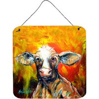 "Caroline's Treasures Happy Cow Door Hanging Prints wall-decor, Multicolor"