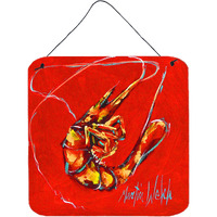 "Caroline's Treasures Red Shrimp Door Hanging Prints wall-decor, Multicolor"