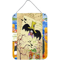 "Caroline's Treasures PJC1003DS1216 Bat Crazy Halloween Wall or Door Hanging Prints, 16 x 12"", Multicolor"