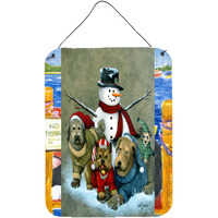 "Caroline's Treasures PJC1010DS1216 Gather Your Friends Snowman with Dogs Wall or Door Hanging Prints, 16 x 12"", Multicolor"