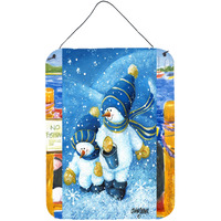 "Caroline's Treasures PJC1011DS1216 Gathering Snowflakes Snowman Wall or Door Hanging Prints, 16 x 12"", Multicolor"