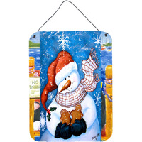 "Caroline's Treasures PJC1012DS1216 Gingerbread and Snowflake Snowman Wall or Door Hanging Prints, 16 x 12"", Multicolor"