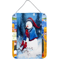 "Caroline's Treasures PJC1013DS1216 Hello Winter Friends Snowman Wall or Door Hanging Prints, 16 x 12"", Multicolor"