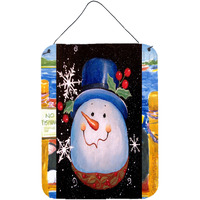 "Caroline's Treasures PJC1023DS1216 Top Hat Greetings Snowman Wall or Door Hanging Prints, 16 x 12"", Multicolor"
