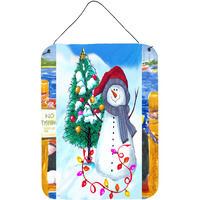 "Caroline's Treasures PJC1024DS1216 Trimming the Tree Snowman Wall or Door Hanging Prints, 16 x 12"", Multicolor"