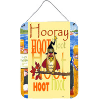 "Caroline's Treasures PJC1030DS1216 Hooray Hoot Owl Wall or Door Hanging Prints, 16 x 12"", Multicolor"