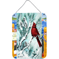 "Caroline's Treasures PJC1057DS1216 Winter's Glory Redbird 1 Northern Cardinal Wall or Door Hanging Prints, 16 x 12"", Multicolor"