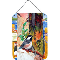 "Caroline's Treasures PJC1059DS1216 Fence Sitter Chickadee Wall or Door Hanging Prints, 16 x 12"", Multicolor"