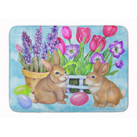 "Caroline's Treasures New Beginnings Easter Rabbit Floor Mat, 19"" x 27"", Multicolor"