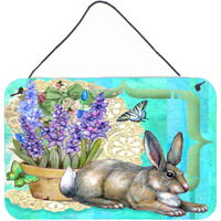 "Caroline's Treasures PJC1068DS812 Springtime Easter Rabbit Wall or Door Hanging Prints, 8 x 12"", Multicolor"