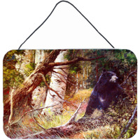 "Caroline's Treasures PJC1074DS812 Are You There Mr. Black Bear Wall or Door Hanging Prints, 8 x 12"", Multicolor"