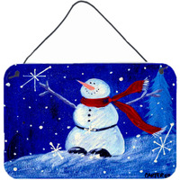 "Caroline's Treasures PJC1085DS812 Happy Holidays Snowman Wall or Door Hanging Prints, 8 x 12"", Multicolor"