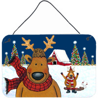 "Caroline's Treasures PJC1088DS812 The Tree Famers Reindeer Christmas Wall or Door Hanging Prints, 8 x 12"", Multicolor"