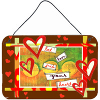 "Caroline's Treasures PJC1113DS812 Let Love Guide Your Heart Valentine's Day Wall or Door Hanging Prints, 8 x 12"", Multicolor"