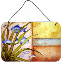 "Caroline's Treasures PJC1118DS812 Message from the Sea Fishes Wall or Door Hanging Prints, 8 x 12"", Multicolor"