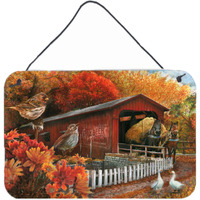 "Caroline's Treasures PTW2004DS812 Fall Covered Bridge Wall or Door Hanging Prints, 8 x 12"", Multicolor"