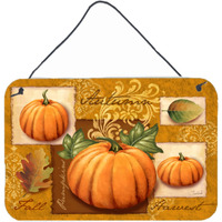 "Caroline's Treasures PTW2006DS812 Fall Harvest Pumpkins Wall or Door Hanging Prints, 8 x 12"", Multicolor"