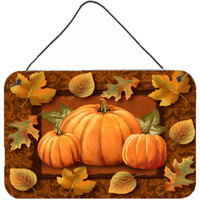 "Caroline's Treasures PTW2009DS812 Pumpkins and Fall Leaves Wall or Door Hanging Prints, 8 x 12"", Multicolor"