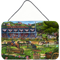 "Caroline's Treasures PTW2019DS812 A Day At the Horse Races Wall or Door Hanging Prints, 8 x 12"", Multicolor"