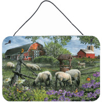 "Caroline's Treasures PTW2026DS812 Pleasant Valley Sheep Farm Wall or Door Hanging Prints, 8 x 12"", Multicolor"