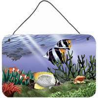 "Caroline's Treasures PTW2034DS812 Undersea Fantasy 9 Wall or Door Hanging Prints, 8 x 12"", Multicolor"