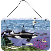 "Caroline's Treasures PTW2040DS812 Whale Orcas Wall or Door Hanging Prints, 8 x 12"", Multicolor"