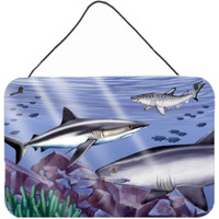 "Caroline's Treasures PTW2043DS812 Sharks Wall or Door Hanging Prints, 8 x 12"", Multicolor"