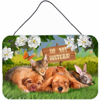 "Caroline's Treasures PTW2048DS812 Golden Retriever and Sharpei Do Not Disturb Wall or Door Hanging Prints, 8 x 12"", Multicolor"
