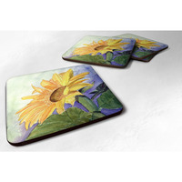"Caroline's Treasures RDR2001FC Flower-Sunflower Foam Coasters (Set of 4), 3.5"" H x 3.5"" W, Multicolor"