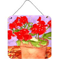"Caroline's Treasures Flower-Geranium Aluminum Metal Wall or Door Hanging Prints, 6 x 6"", Multicolor"