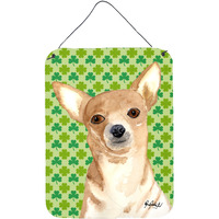 "Caroline's Treasures Chihuahua St Patrick's Day Aluminium Metal Wall or Door Hanging Prints, 16"" x 12"""