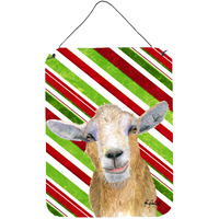 "Caroline's Treasures Candy Cane Goat Christmas Aluminium Metal Wall or Door Hanging Prints, 16"" x 12"""