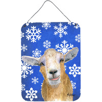 "Caroline's Treasures Winter Snowflakes Goat Winter Aluminium Metal Wall or Door Hanging Prints, 16"" x 12"""