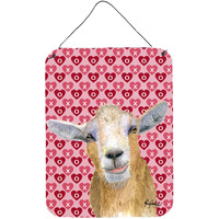 "Caroline's Treasures Hearts and Love Goat Aluminium Metal Wall or Door Hanging Prints, 16"" x 12"""