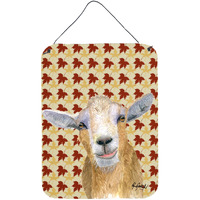"Caroline's Treasures Fall Leaves Goat Aluminium Metal Wall or Door Hanging Prints, 16"" x 12"""