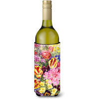 "Caroline's Treasures Summer Floral by Anne Searle Wine Bottle Koozie Hugger, 750ml, Multicolor"