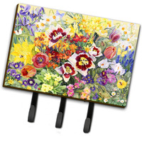"Caroline's Treasures SASE0954TH68 Spring Floral by Anne Searle Leash or Key Holder, Large, Multicolor"