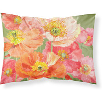 "Caroline's Treasures Poppies by Anne Searle Fabric Standard Pillowcase SASE664CPILLOWCASE, Multicolor"
