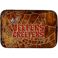 "Caroline's Treasures Jeepers Creepers with Bat and Spider web Halloween Dish Drying Mat, 14 x 21"
